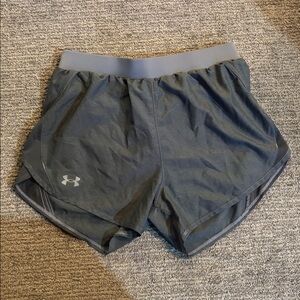Under Armour Lined Running Active Athletic Shorts Womens Small Gray